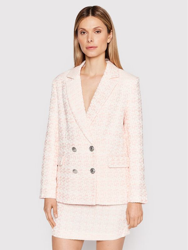 NA-KD NA-KD Блейзър Tweed 1018-008588-0015-581 Розов Regular Fit