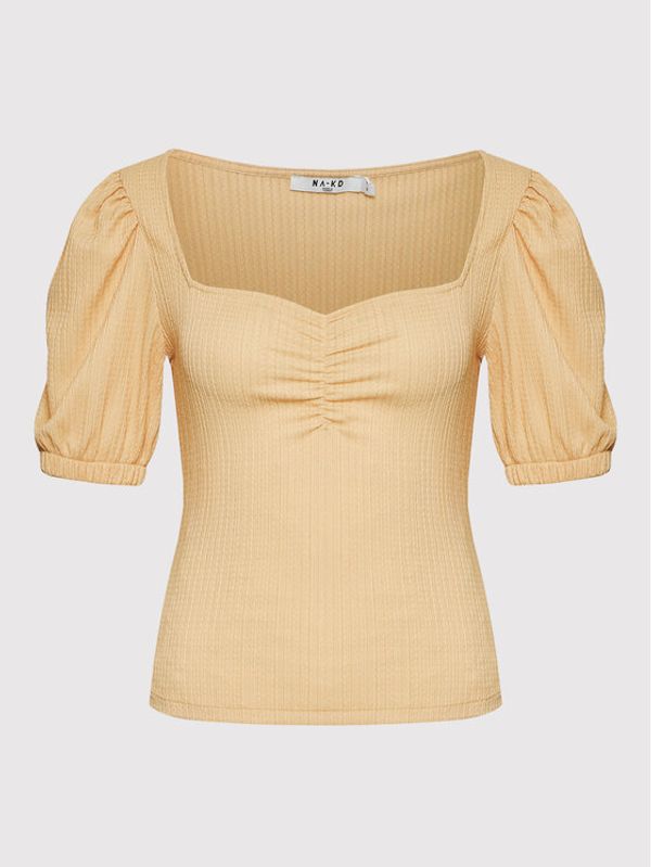 NA-KD NA-KD Блуза 1018-008601-1346-003 Бежов Regular Fit