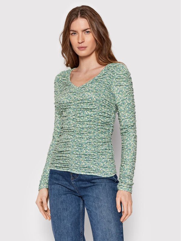 NA-KD NA-KD Блуза Ruched 1018-008500-8202-003 Зелен Slim Fit