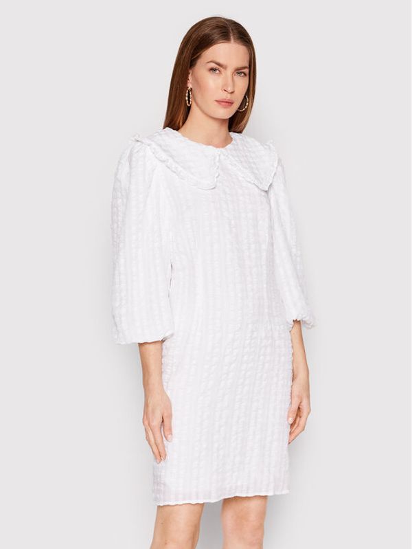 NA-KD NA-KD Ежедневна рокля Balloon 1018-008346-0001-581 Бял Regular Fit