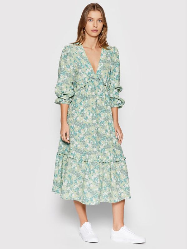 NA-KD NA-KD Ежедневна рокля Balloon Sleeve 1018-008318-8202-581 Зелен Regular Fit