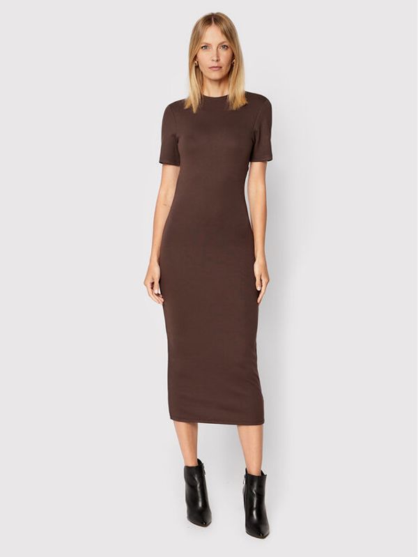 NA-KD NA-KD Ежедневна рокля Open Back 1018-009255-6018-003 Кафяв Slim Fit