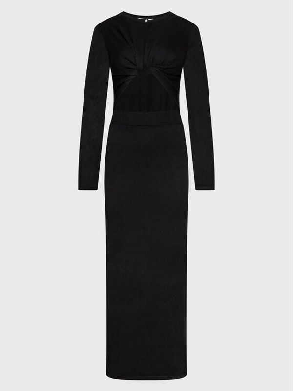 NA-KD NA-KD Плетена рокля 1018-009466-0002-413 Черен Slim Fit