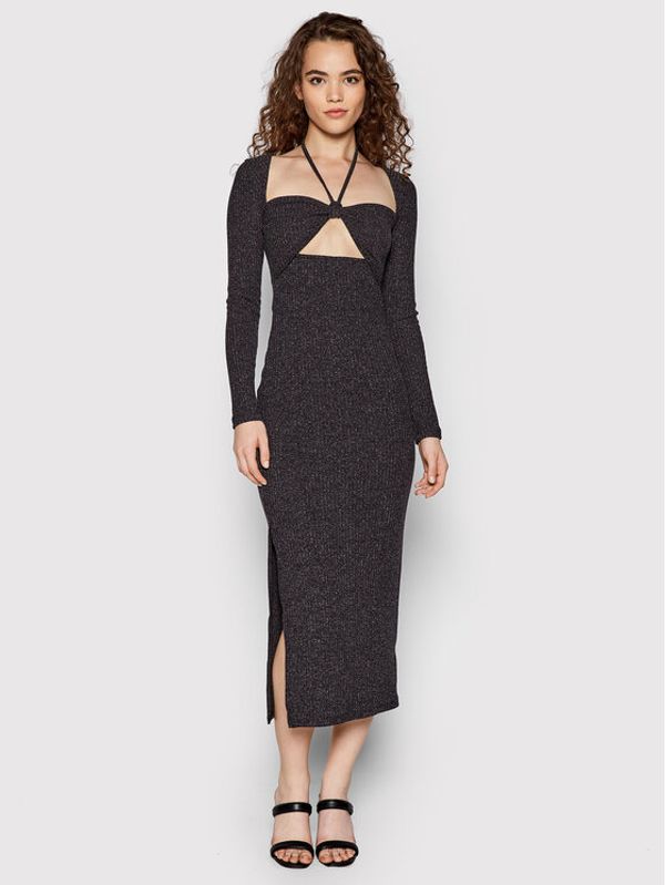 NA-KD NA-KD Плетена рокля Trend 1018-009253-4404-003 Сив Slim Fit