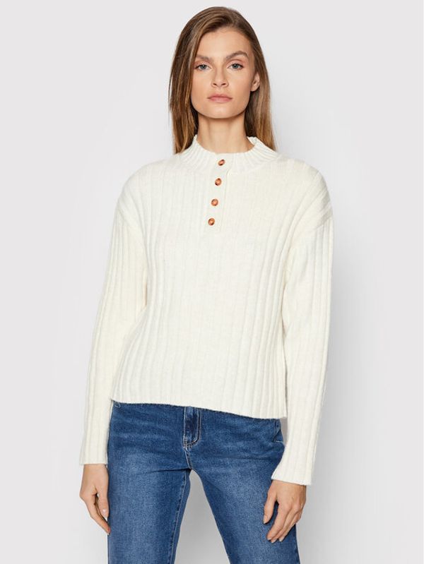 NA-KD NA-KD Пуловер 1018-007521-0001-003 Бял Regular Fit