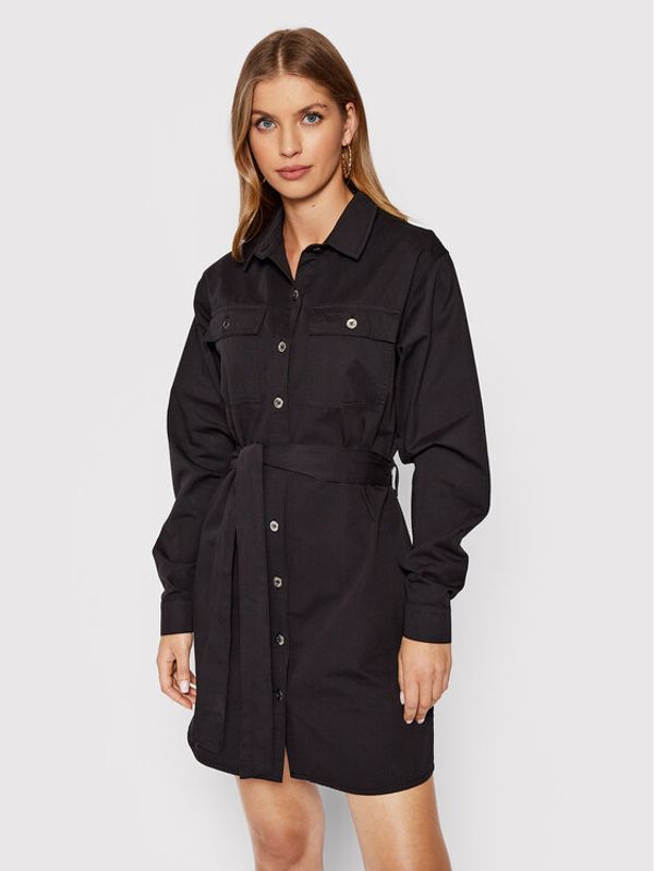 NA-KD NA-KD Рокля тип риза 1018-008323 Черен Regular Fit