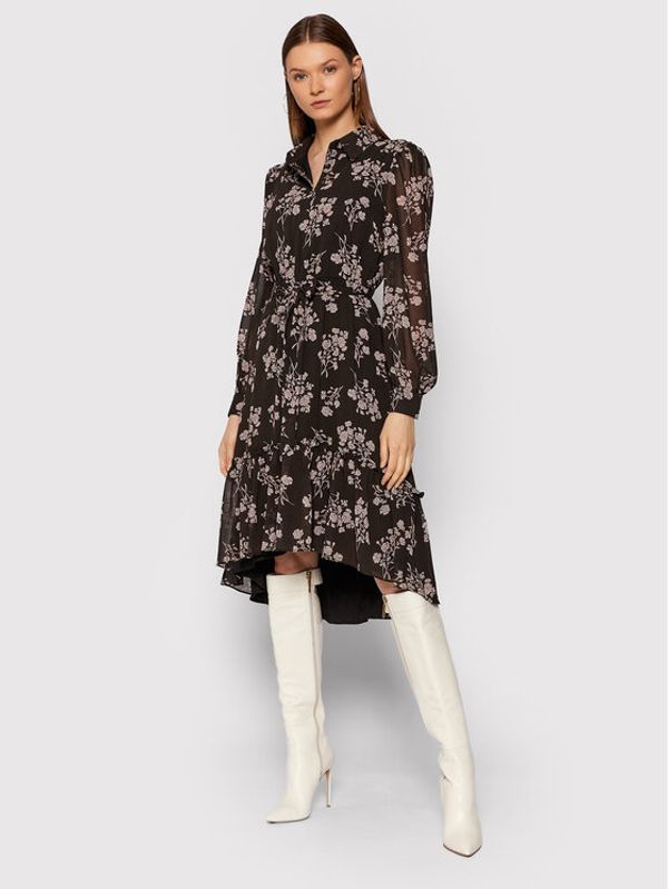 NA-KD NA-KD Рокля тип риза Tie Waist 1018-007364-0689-581 Черен Regular Fit