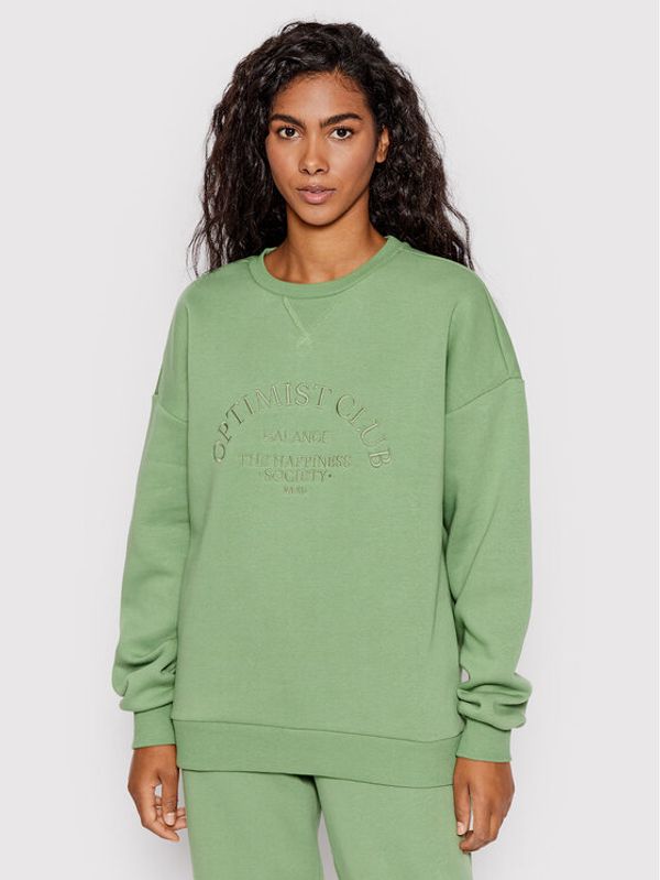 NA-KD NA-KD Суитшърт Optimist 1100-006241-5310-003 Зелен Relaxed Fit