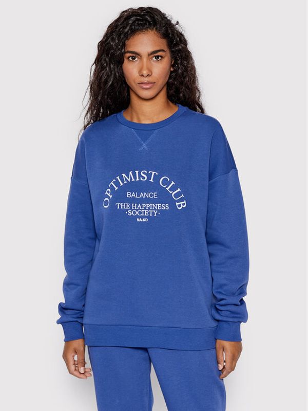 NA-KD NA-KD Суитшърт Optimist 1100-006241-5313-003 Син Relaxed Fit