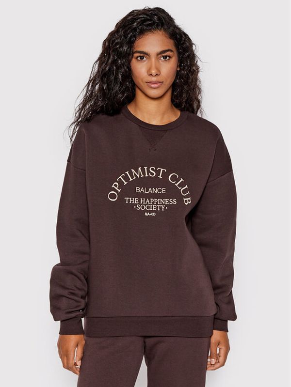 NA-KD NA-KD Суитшърт Optimist 1100-006241-6018-003 Кафяв Relaxed Fit