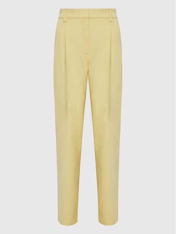 NA-KD NA-KD Текстилни панталони 1100-005382-3116-581 Жълт Loose Fit