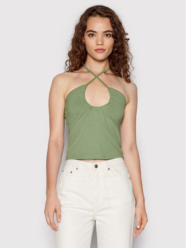 NA-KD NA-KD топ Keyhole 1100-006071-5310-003 Зелен Slim Fit
