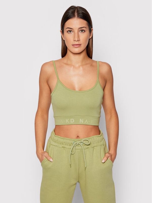 NA-KD NA-KD топ Logo 1044-000157-4083-003 Зелен Slim Fit
