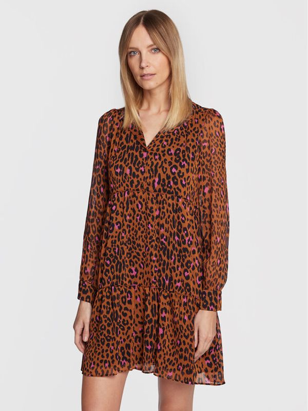 NAF NAF NAF NAF Ежедневна рокля Leofluo THNR150A Кафяв Regular Fit