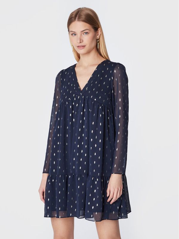 NAF NAF NAF NAF Коктейлна рокля Foil DNR1Z Тъмносин Regular Fit