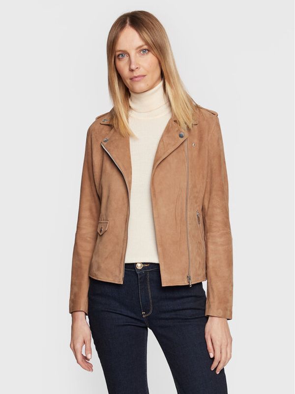 NAF NAF NAF NAF Кожено яке Choupo THNL13 Кафяв Regular Fit