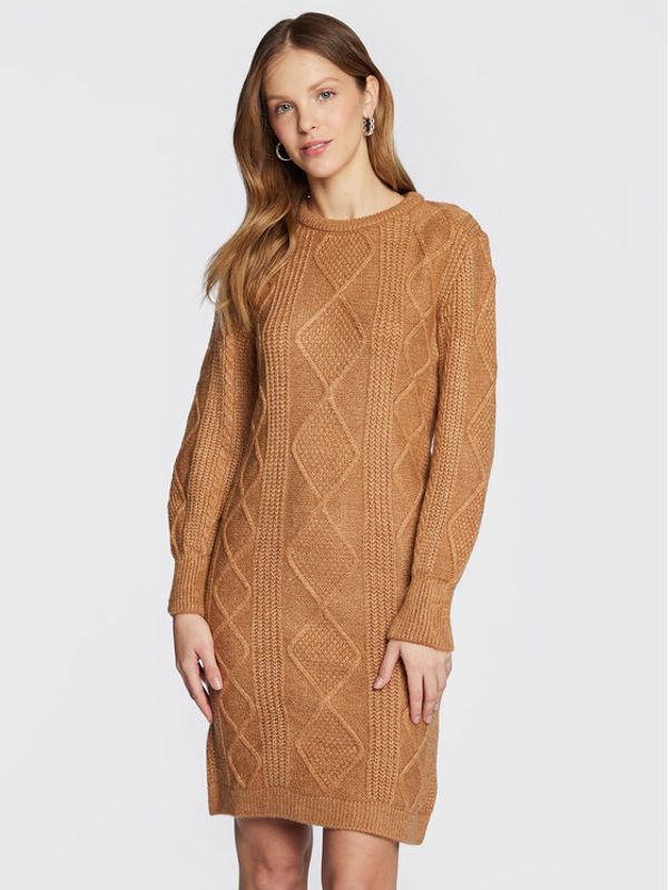 NAF NAF NAF NAF Плетена рокля Mablue THNR43 Кафяв Regular Fit