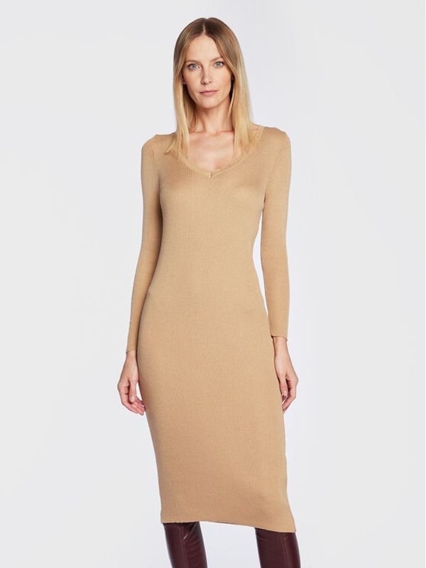 NAF NAF NAF NAF Плетена рокля Morma THNR44 Бежов Slim Fit