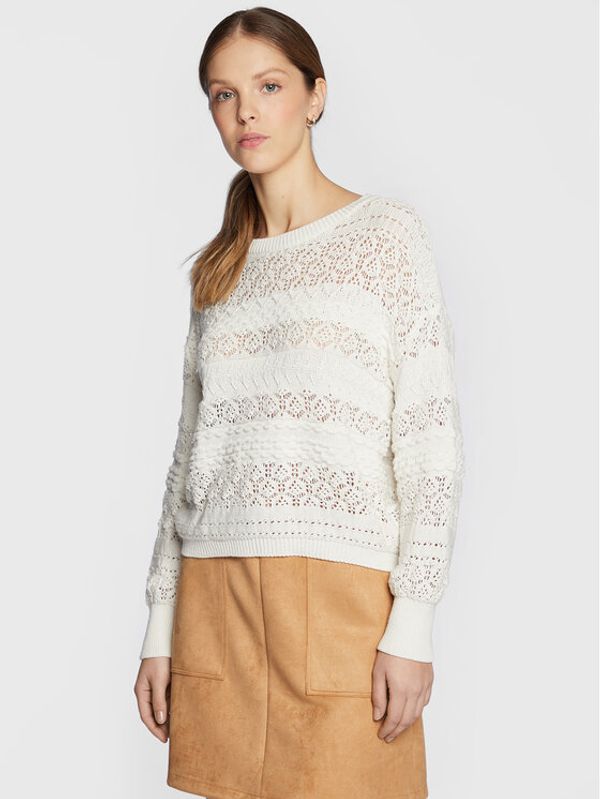 NAF NAF NAF NAF Пуловер Daria THNU152A Бял Regular Fit