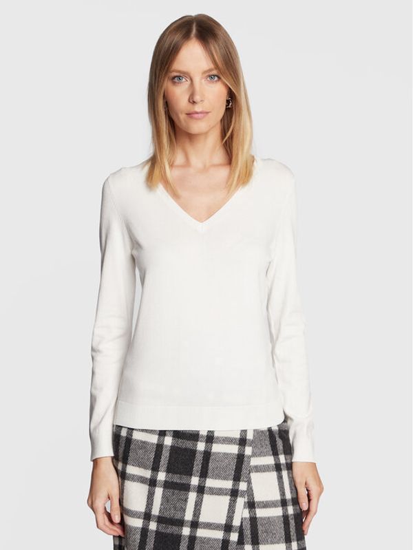 NAF NAF NAF NAF Пуловер Madrid THNU26 Бял Regular Fit