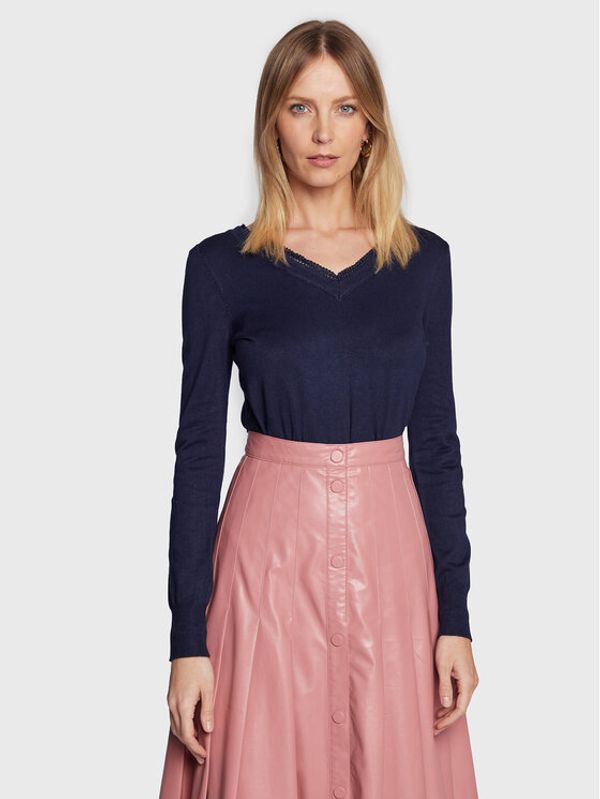 NAF NAF NAF NAF Пуловер Mathilda THNU49 Тъмносин Regular Fit