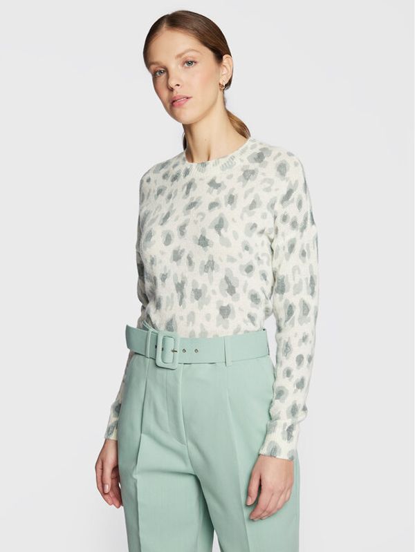 NAF NAF NAF NAF Пуловер Melie Leopard THNU117 Екрю Regular Fit