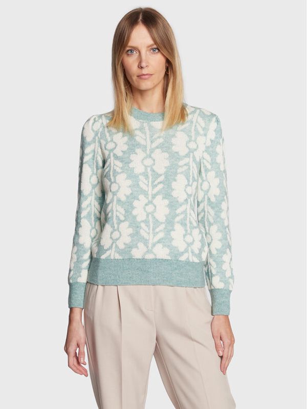 NAF NAF NAF NAF Пуловер Mflorette THNU95 Зелен Regular Fit