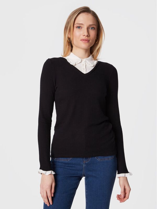 NAF NAF NAF NAF Пуловер Ozy THNT164A Черен Regular Fit