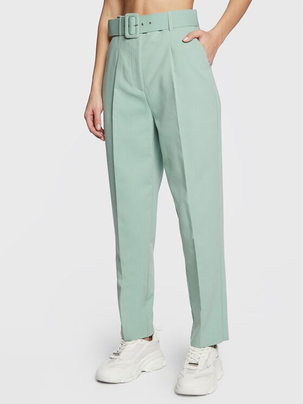 NAF NAF NAF NAF Текстилни панталони Egisele THNP36 Зелен Slim Fit