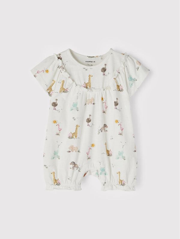 NAME IT NAME IT Бебешки гащеризон без стъпала 13203124 Бял Regular Fit