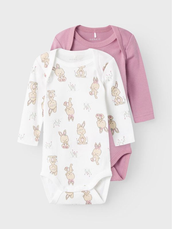 NAME IT NAME IT Комплект 2 чифта боди 13222127 Розов Regular Fit