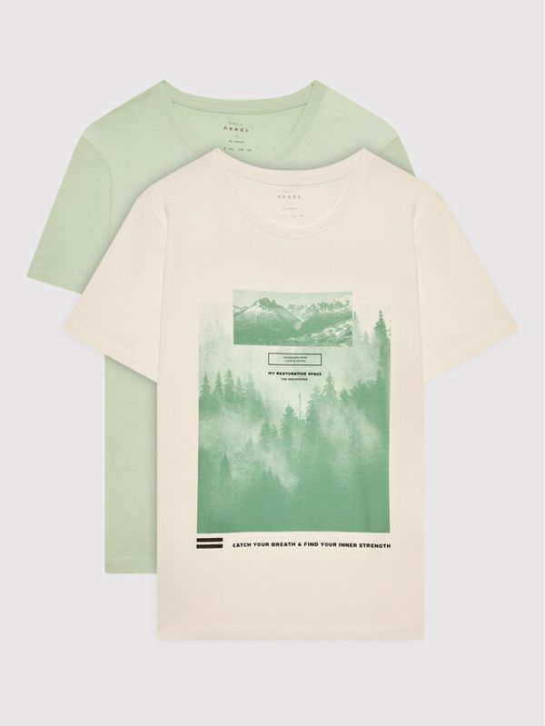 NAME IT NAME IT Комплект 2 тишъртки 13203589 Зелен Relaxed Fit