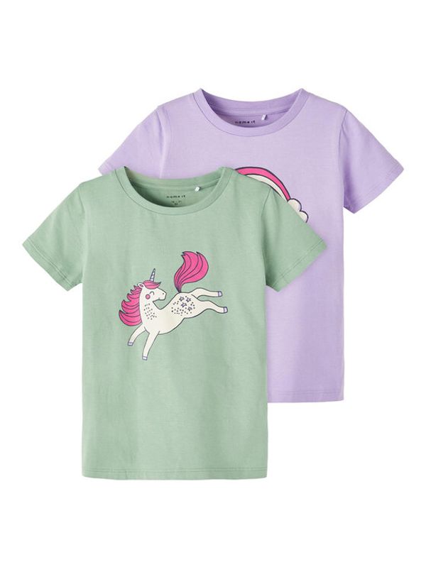 NAME IT NAME IT Комплект 2 тишъртки 13216260 Зелен Regular Fit