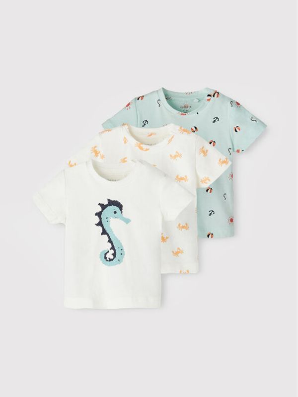 NAME IT NAME IT Комплект 3 тишърти 13204115 Бял Regular Fit