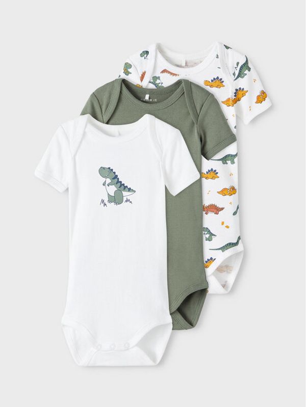 NAME IT NAME IT Комплект от 3 броя детски бодита 13206292 Бял Regular Fit