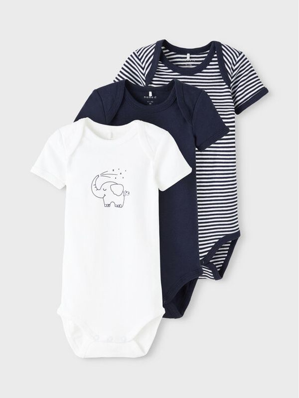 NAME IT NAME IT Комплект от 3 броя детски бодита 13206299 Тъмносин Regular Fit