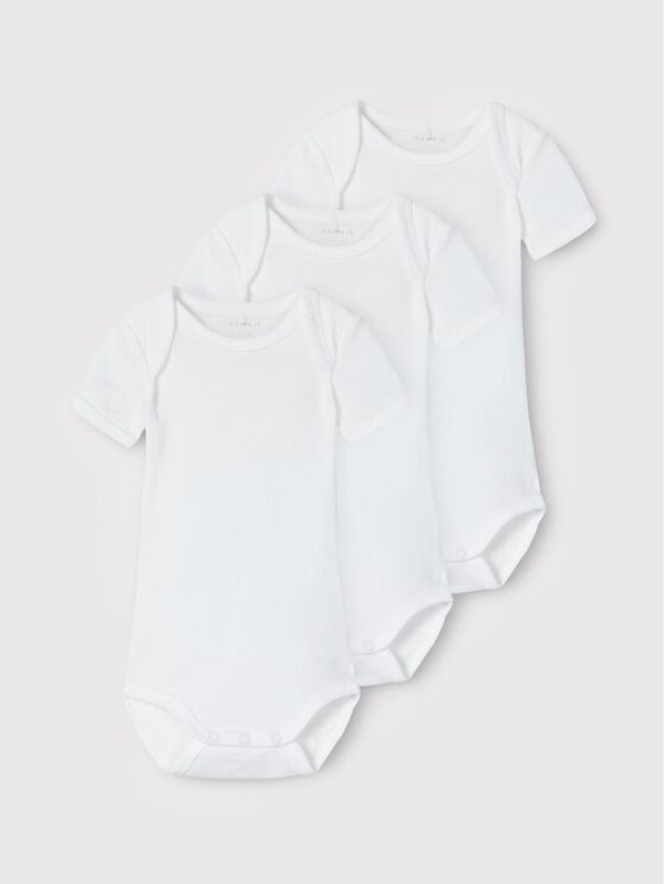 NAME IT NAME IT Комплект от 3 броя детски бодита 13209202 Бял Regular Fit