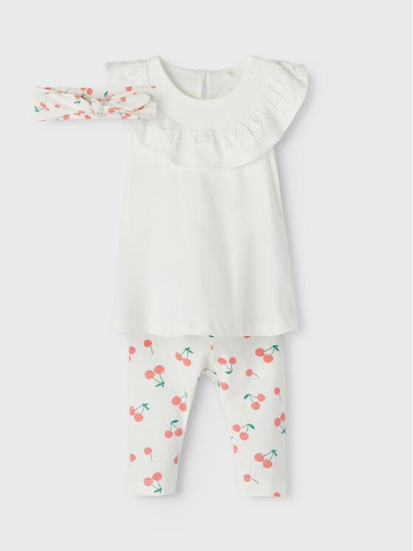 NAME IT NAME IT Комплект рокля и клин 13204110 Бял Regular Fit