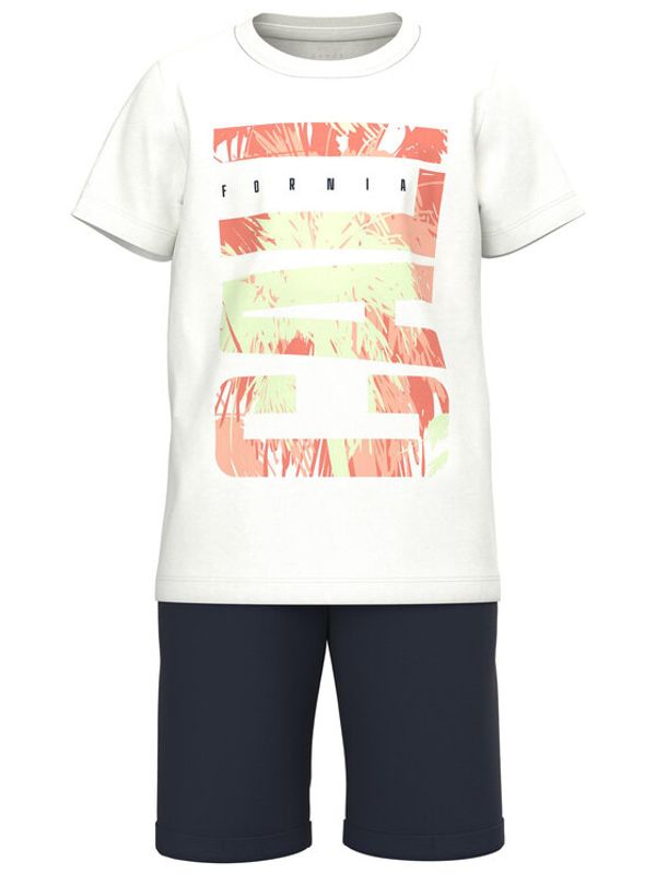 NAME IT NAME IT Комплект тишърт и панталонки 13214392 Бял Regular Fit