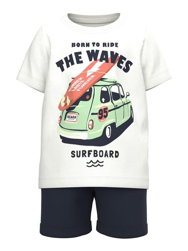 NAME IT NAME IT Комплект тишърт и панталонки 13215008 Бял Regular Fit