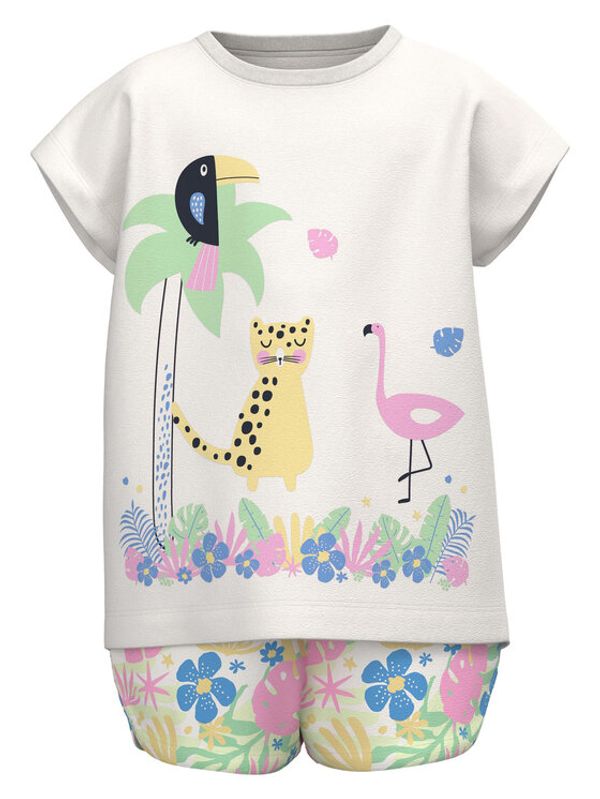 NAME IT NAME IT Комплект тишърт и панталонки 13215114 Бял Regular Fit