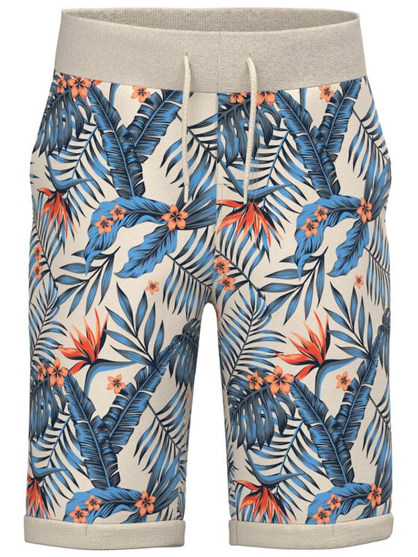 NAME IT NAME IT Шорти от плат 13216896 Бял Regular Fit