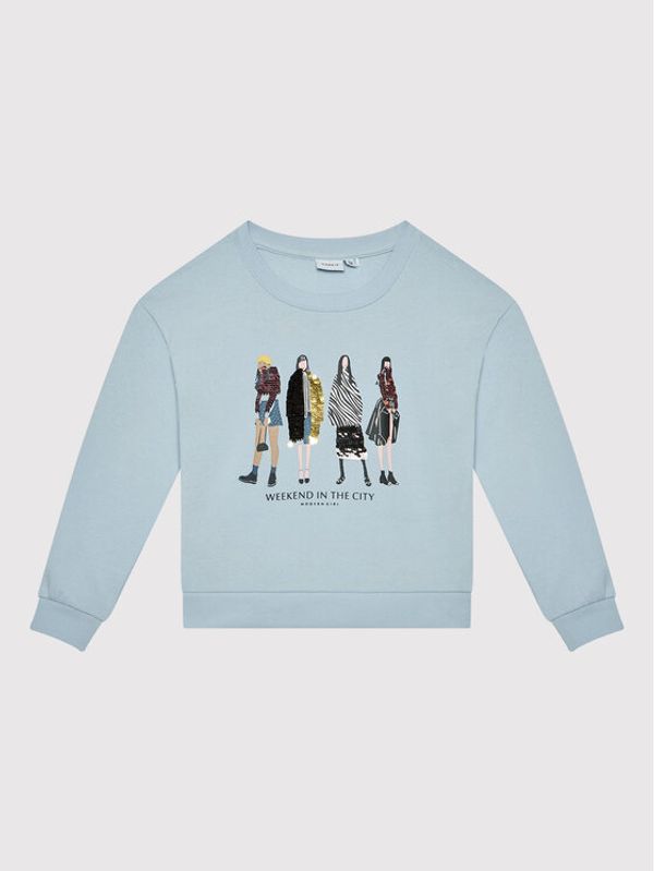 NAME IT NAME IT Суитшърт 13198987 Син Boxy Fit