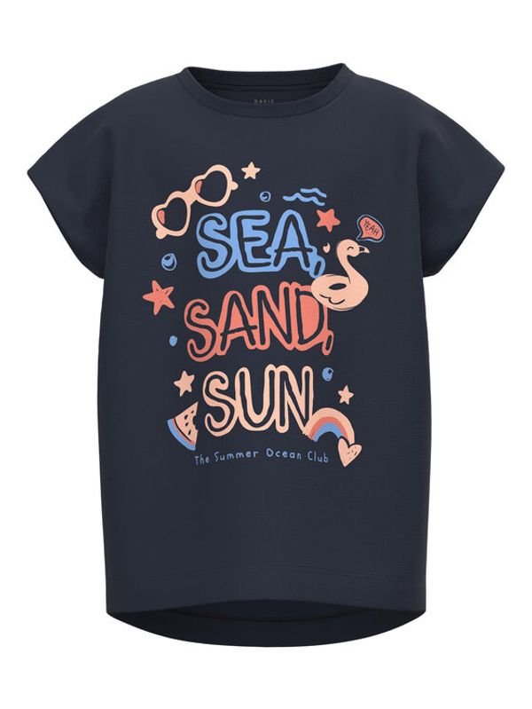 NAME IT NAME IT Тишърт 13215037 Син Loose Fit