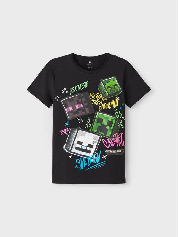 NAME IT NAME IT Тишърт MINECRAFT 13212584 Черен Regular Fit