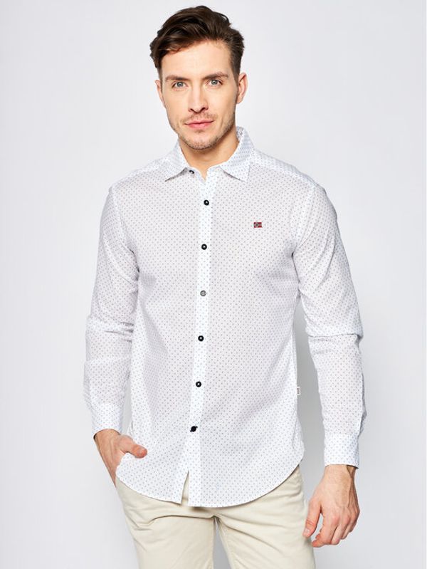 Napapijri Napapijri Риза Gruaro NP0A4E2WF Бял Slim Fit