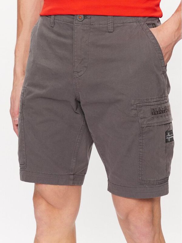 Napapijri Napapijri Шорти от плат N-Nus NP0A4G5G Сив Regular Fit