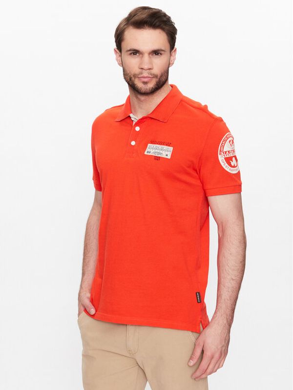 Napapijri Napapijri Тениска с яка и копчета E-Amundsen NP0A4H6A Червен Regular Fit