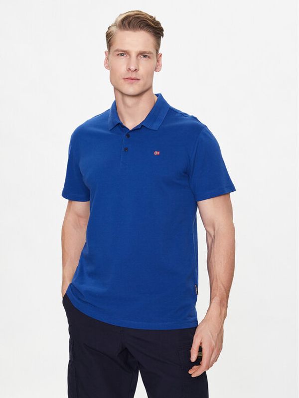 Napapijri Napapijri Тениска с яка и копчета Ealis NP0A4H8B Син Regular Fit