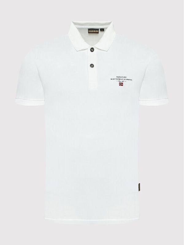 Napapijri Napapijri Тениска с яка и копчета Elbas NP0A4GDL Бял Regular Fit